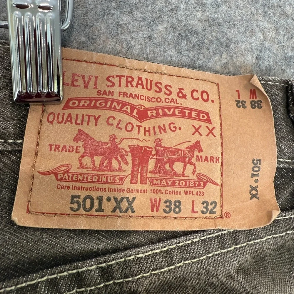 Vintage‎ Levi's 501XX Jeans Mens 38x32 (fits 37x31) Charcoal Gray Rugged Y2k 90s